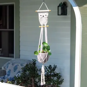 Macrame Plant Hanger - Owl