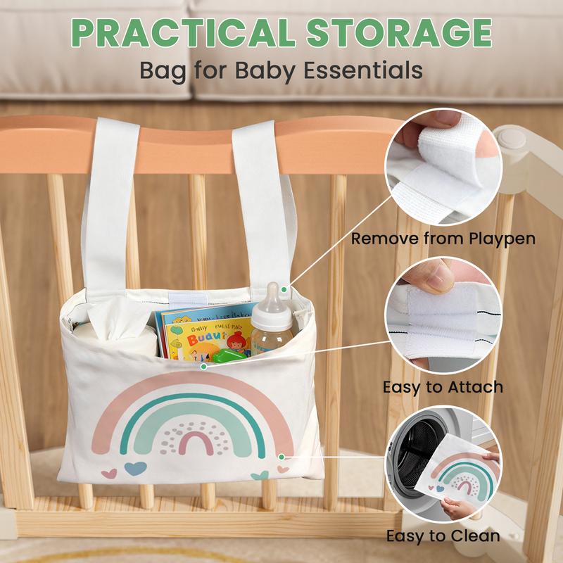 BlueWood Baby Gate Playpen, Foldable, Baby Playpen with Sensory Board Features *Rainbow