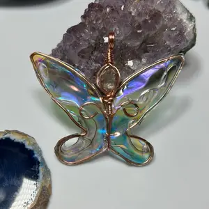 Fairy Pendant - Handmade, copper, cord necklace included (made to order)