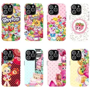 Shopkins Cartoon Print Smartphone Casing, Protective Cellphone Handheld Accessory, Compatible with iPhone 11-17 Pro Max/Plus and Samsung Galaxy S23-25