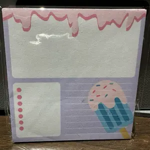 Drippy Ice Cream Notepad with Pink Drip Design and Ice Cream Illustration for Note-Taking
