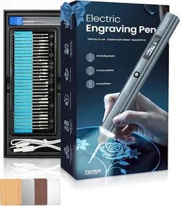 Wireless Rechargeable Engraving Pen Kit, LED Light Equipped 5-Speed Adjustable Etching Tool with 31 Engraving Bits, Multipurpose Carving for Metal Wood Glass Plastic, Perfect DIY Craft Gift for Beginners, Teens & Adults (Dark Grey Premium)
