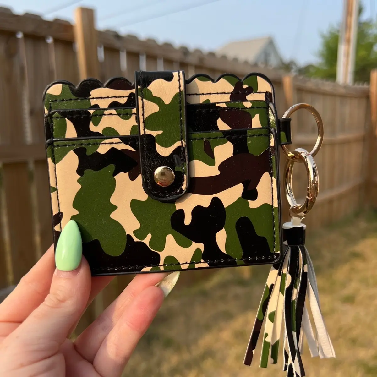 Camouflage Print Card Holder Wallet
