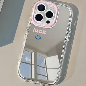 Lucky Mirror Phone Case For iPhone 16/16 Pro/16 Pro Max/15/14/13/12/11/16E Creative Color Lens Ring Anti-Fall 1.5mm Hard Case