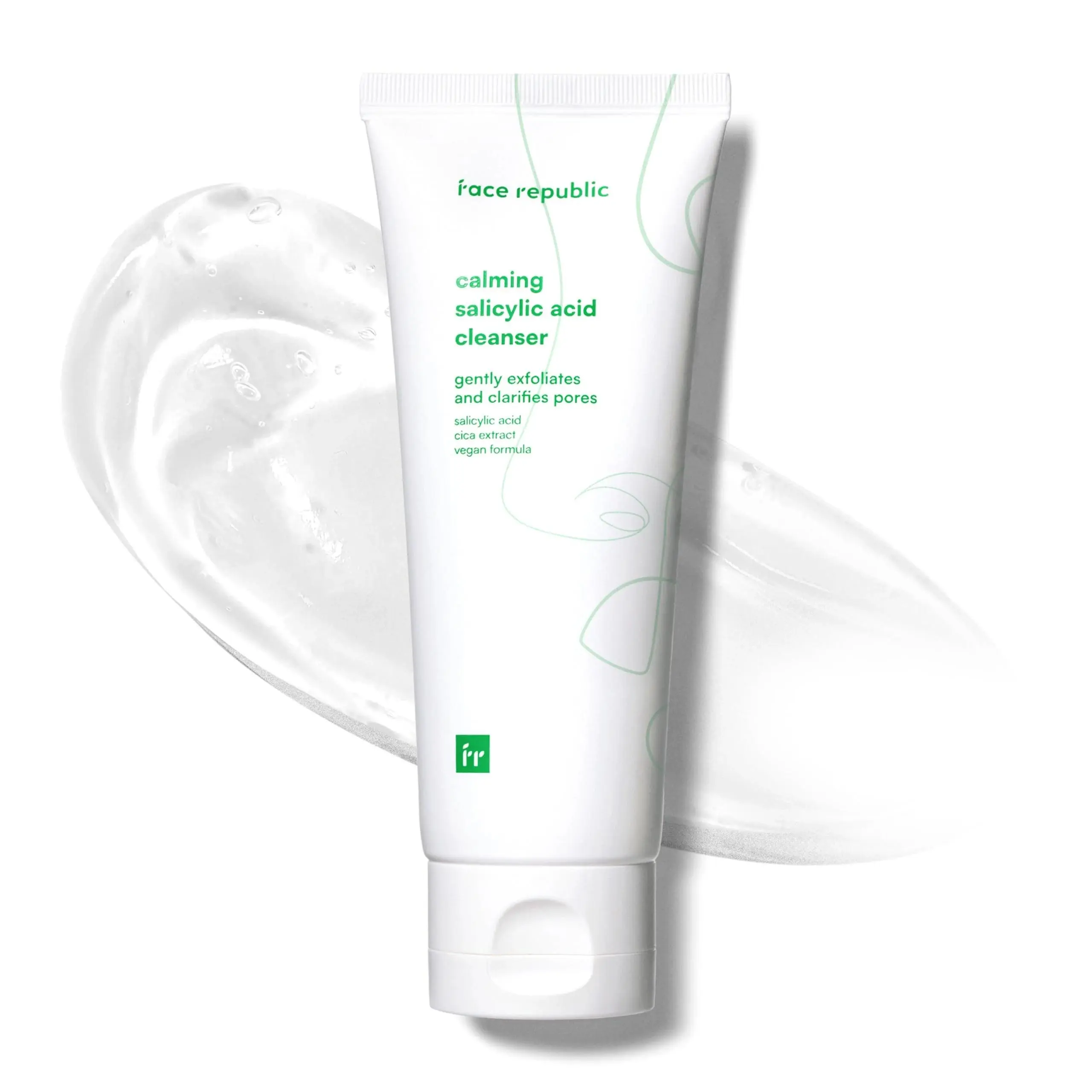 Face Republic Calming Salicylic Acid Cleanser 100ml, Korean 0.5% BHA Low pH Face Wash with Centella + Green Tea for Oily, Blemish Prone Skin