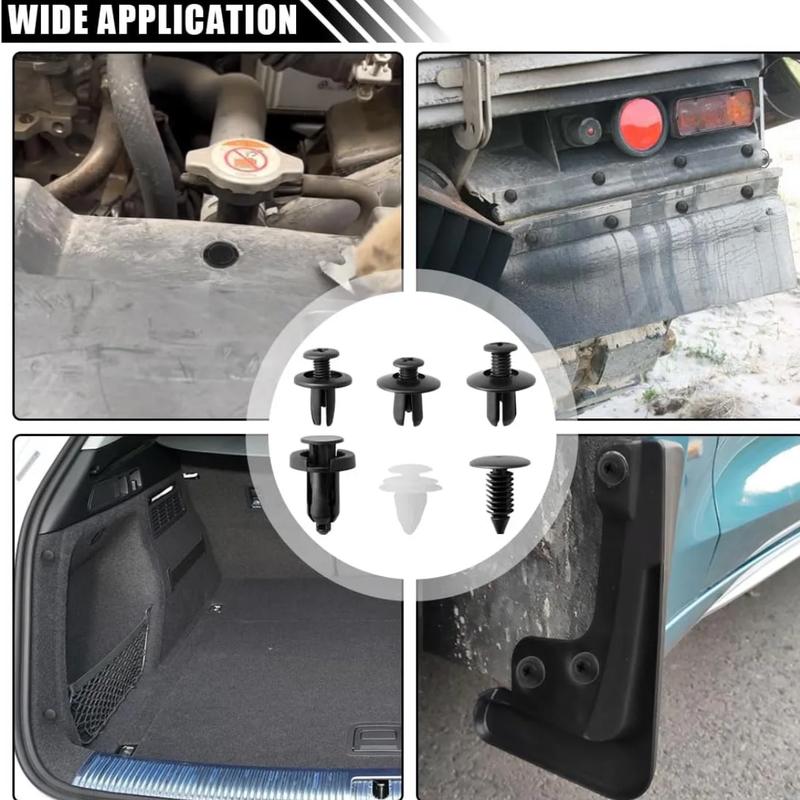 200PCS Car Clips for Hole Plastic Rivets RetainerFender Push Pin Fastener Bumper-a total of 6sizes Automotive Accessories Truck Detailing Custom Decor Carbon clavicular car clip