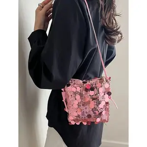 2026 Women's Sequin Mini Phone Bag, Summer Fashion Zipper Crossbody Shoulder Bag, Cute Unique Design for Party Wedding Holiday
