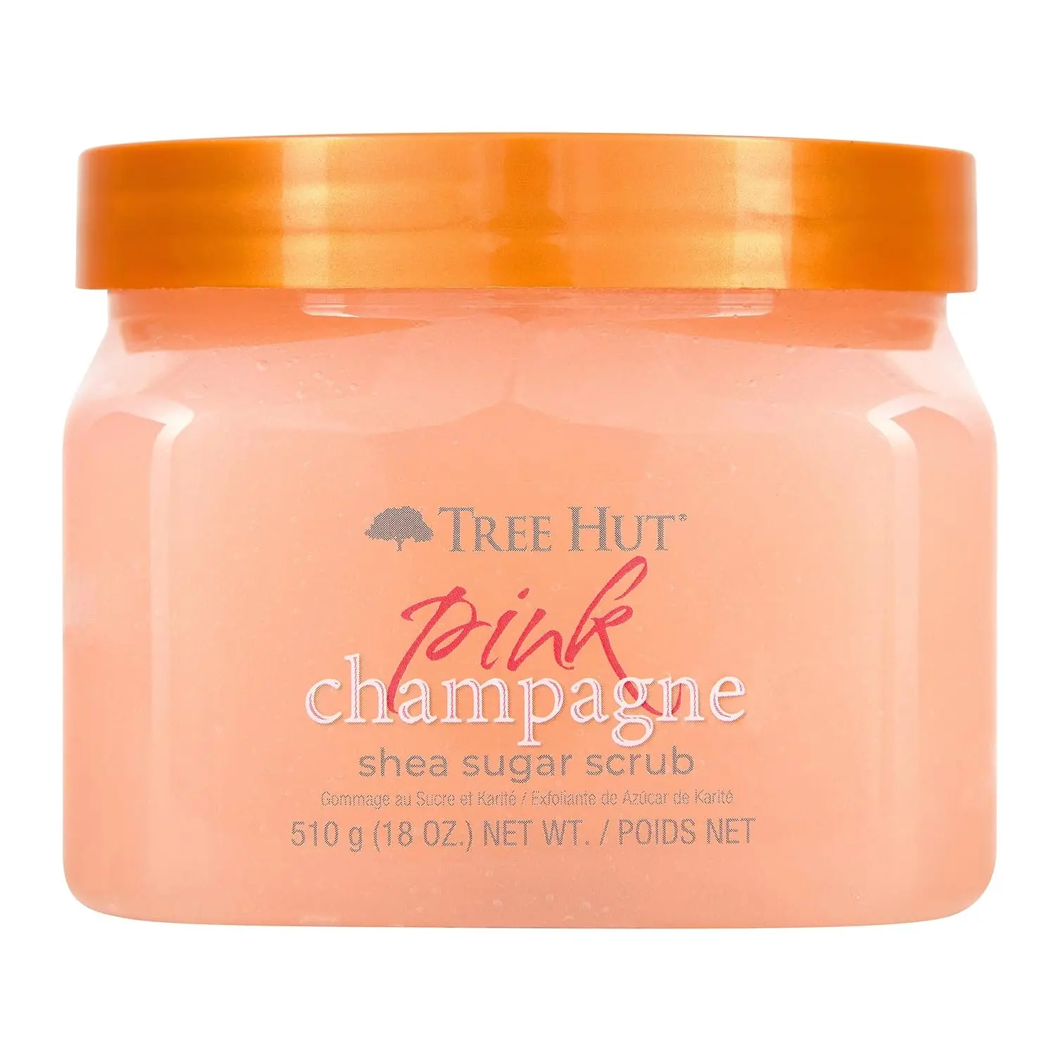 Tree Hut Pink Champagne Body Scrub, Exfoliating Sugar Scrub, Vegan, 18 Oz | Exfoliating & Nourishing with Shea Butter & Essential Oils, Body Exfoliator for All Skin Types, Self Care Gifts for Women