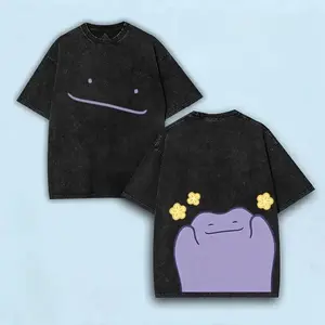 Ditto front and back printed T-shirt for men and women, new summer style Y2K Harajuku style loose