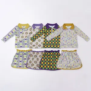 Girls Active Mardi Gras Skort Set