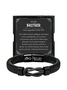 1PC Christmas Gifts for Brother - Classic  Fashion Knotted Bracelet, Valentine's Day/Birthday Gift/Thanksgiving Gift/Father's Day Gift for Brother, Son, Husband, Sophisticated Style for the Modern Man