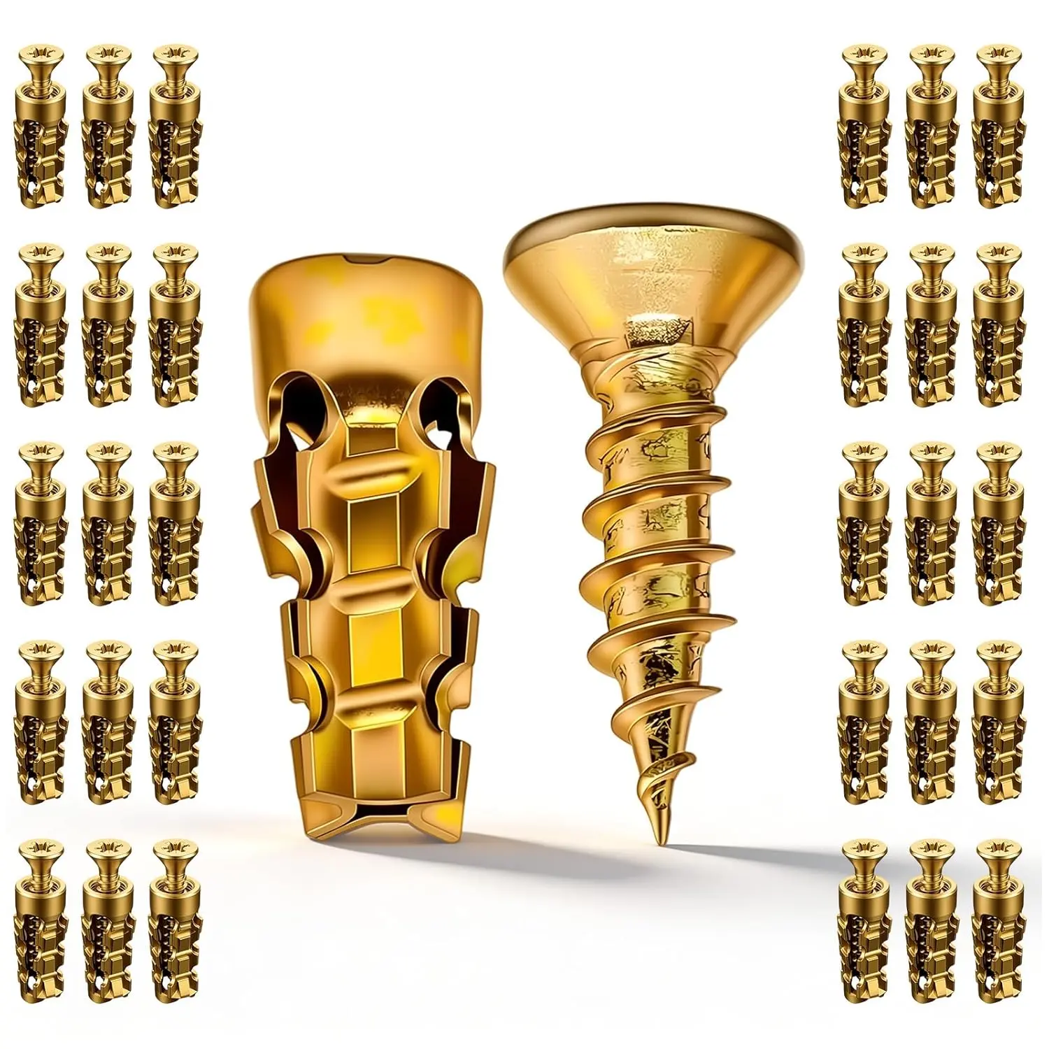 240-Count Heavy-Duty Metal Expansion Screws Kit - Hollow Wall Anchors with Screws for Kitchen Utensils Installation, Concrete Mounting, Loose Hinge Hole Repair, Home/Office, Large Pack