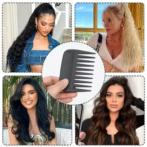 Mini Portable Wide-Tooth Comb, Pocket Size Plastic Hairbrush, Travel-Friendly Detangler, Suitable for Men and Women