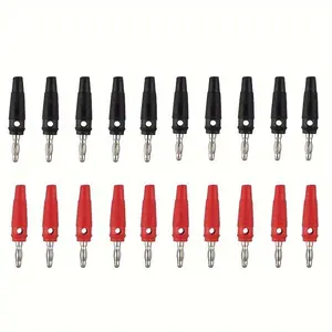 Black and red banana plug connectors - Removable cover, suitable for home decoration and electrical purposes, electrical accessories, multi-functional connectors, sturdy structure