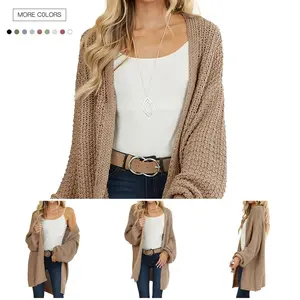 Women’s long-sleeved front-button cardigan sweater, plus-size casual kimono-style cardigan, lightweight and soft knit cardigan jacket GARMENTARY