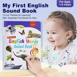 「leleyu」English Learning Talking Book for Kids1 2 3 4 5 6 Years Old, 300+ Words Interactive Audio Sound Books for Toddlers, Early Learning Educational Electronic Musical Toy