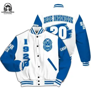 Ireishprint Zeta Phi Beta Custom Chapter Varsity Jacket, Personalized White Varsity Jacket Zeta Phi Beta Sorority Jacket