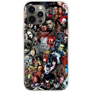 Sistger Compatible with iPhone 16 Case Classic Love Horror Characters Movie Halloween All Scary Shockproof Silicone