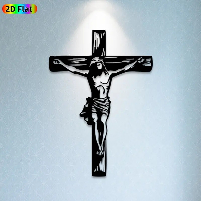 1pc Jesus Crucifix Metal Wall Art,Jesus Crucifix Statue Mural, Ideal Gift for Christmas, Easter, Religious Decor Enthusiasts, Rust-Resistant Metal Wall Decor Wall Sculptures, Perfect for Home Wall & Garden Fence, Christian Faith Enthusiasts