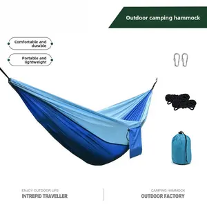 High load-bearing anti-rollover nylon hammock manufacturer outdoor single and double parachute cloth hammock