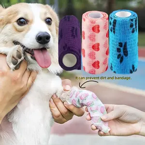 3pcs Cute Dog Paw Bandages Wide Breathable Nylon Covers Prevent Dirt & Bandage for Pet Care Set of Three Pieces