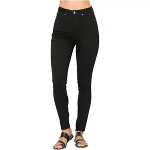 Blue Tummy Control Skinny Jeans in Black Fabric Highwaist