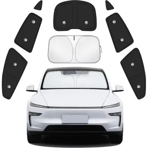 8pcs Car Window Shades for Tesla Model Y 2025 2026 Upgrade with Suction Cups Design|   Full Coverage Window Covers Sunshades for Camping|   Privacy Window Shade for
