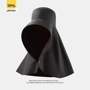 Full-face sun protection hat, large brim, face shield, neck protection, integrated shawl, summer quick-dry sun protection hat ROCKBROS 3 Counts Summer Balaclava Face Mask UV Protection Cooling Neck Gaiter Breathable Face Covering For Fishing Cycling Sport
