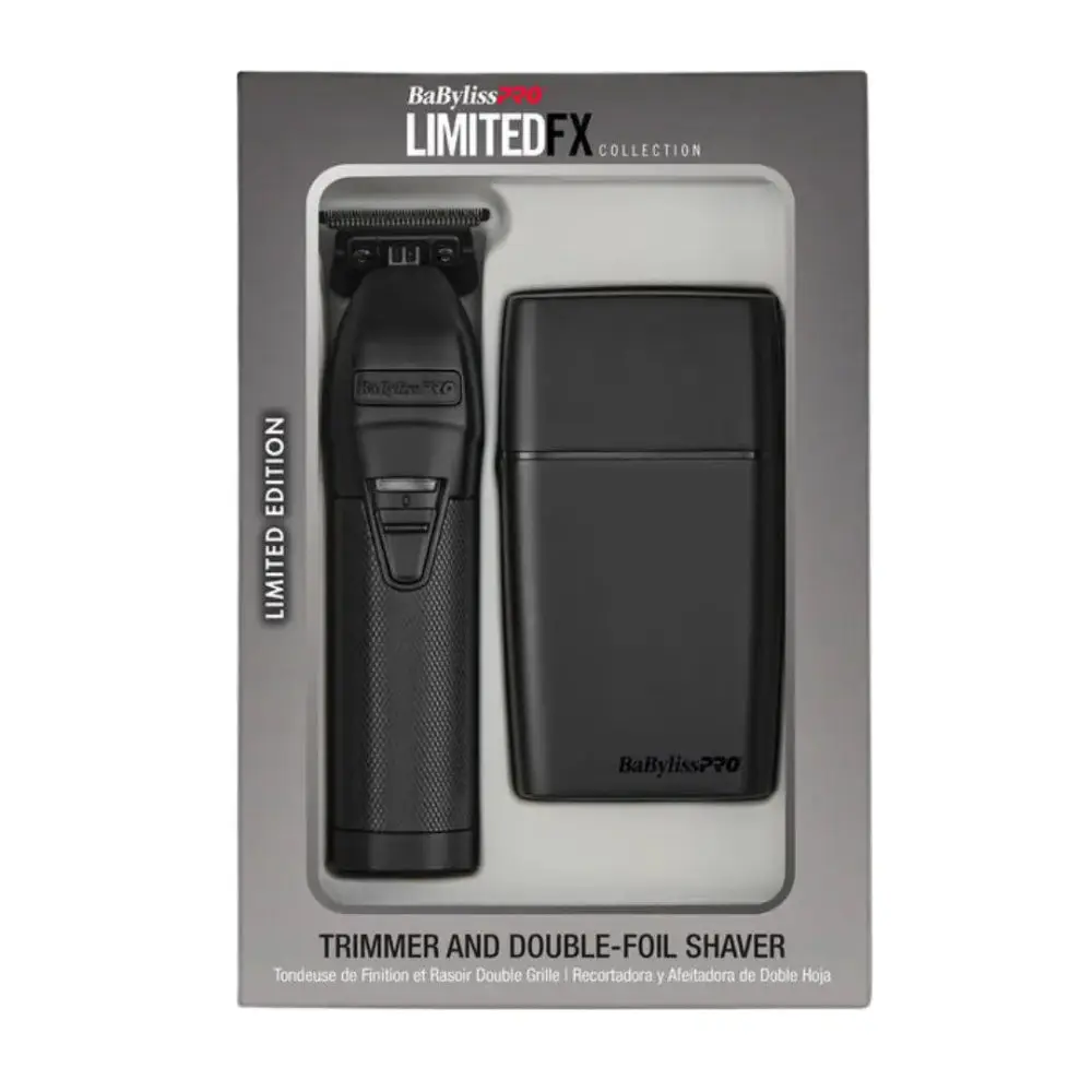 Babyliss Pro LimitedFX Matte Black Trimmer & Double-Foil Shaver Prepack (FXDUOFS2TMB)