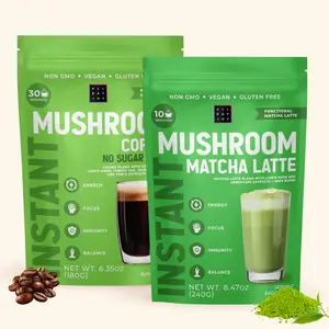 ALL DAY JOY Bundle (Mushroom Coffee + Mushroom Matcha Latte) | Mixed With 7 Mushroom Blend | Ceremonial Matcha | 2 Packs Beverage Drink powdered