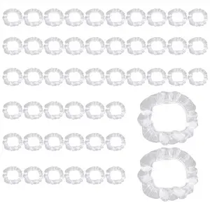 50Pcs/Set Universal Disposable Plastic Steering Wheel Cover Elastic Trim Disposable Truck Car Steering Wheel Covers Films