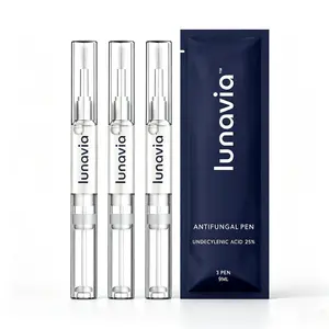 3 Pack Lunavia Antifungal Pen, 25% Undecylenic Acid Nail Fungus Treatment, Doctor Recommended Foot Care for Discolored Damaged Toenails, Mess-Free Portable Applicator