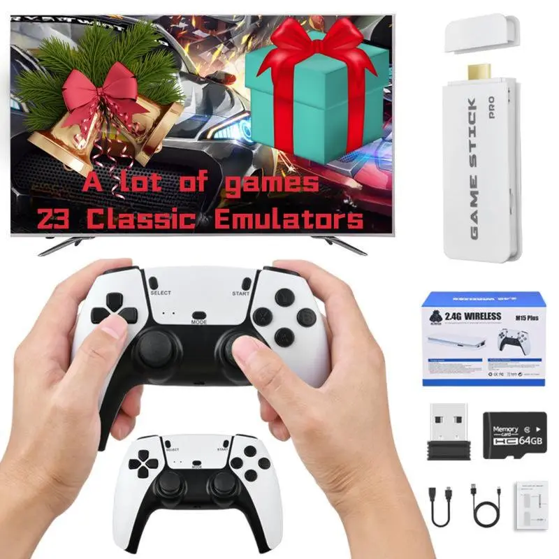 2026 New Retro Game Console Stick, HDMI output, plug-and-play wireless controller. Compatible with TVs and monitors, handheld video game console, ideal for home gaming.