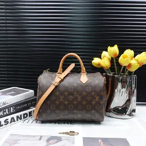 Pre-owned Louis Vuitton canvas Shoulder Bags Speedy 30 Brown Coated Shoulder Bag T10320493