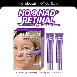 [numbuzin Official] No.9 NAD+ Retinal Volumetox Eye Cream Duo Set | All-in-One  Anti-Aging Treatment for Wrinkles, Fine Lines, Dark Circles & Dark Spots | NAD+, Retinal, 50 Peptides, Niacinamide, Ceramides | Face to Body, Skin Longevity | 20 ml * 2EA