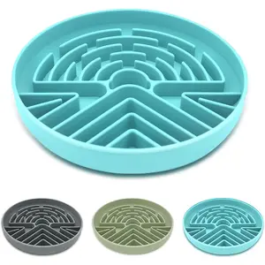 Slow Feeder  Bowl for Large & Small Pets, Anti  Puzzle   Lick Mat with Non-Slip Base, Interactive Pet Slow Eating,  Licking Mat  Feeding Bowl for Puppies & Cats