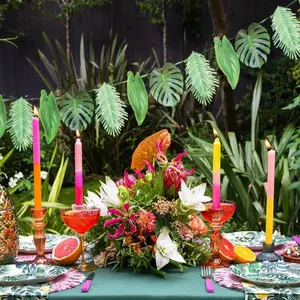 1/2pcs Tropical Palm Leaf Wreath Party Decor, Hawaiian Luau Swirl Hanging Decorations for Summer Birthday Events
