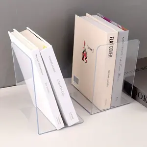 Transparent L-Shape Simple Book Stand, Desktop Organizer Rack, Back-To-School Supplies, Cute Stationery, Home Office Storage Decor