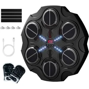 2026 Music Boxing Machine, Smart Bluetooth Boxing Trainer Machine with Gloves, Adjustable Speed Boxing Wall Mount Machine for Kids Adults, Boxing Workout Equipment Target for Home, Office, Gym