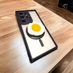 Egg Phone Grip - Realistic Sunny Side Up Egg Design for Smartphones with Adhesive and Alcohol Pad Included - Cellphone Accessory