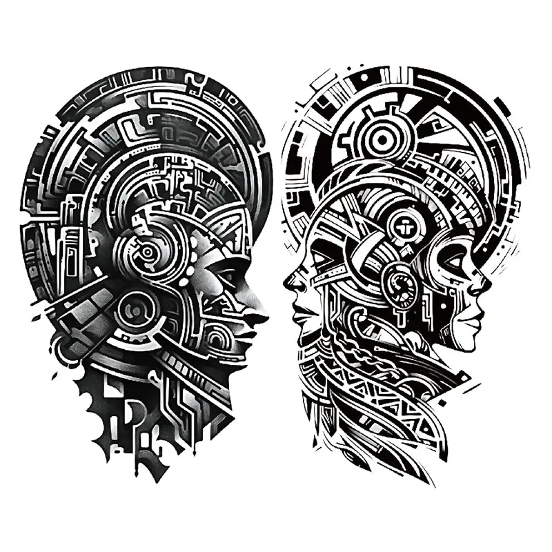 2 Sheets Warrior Temporary Tattoos, Spartan Design Waterproof Realistic Fake Tattoos, Suitable for Men Women Halloween Costumes