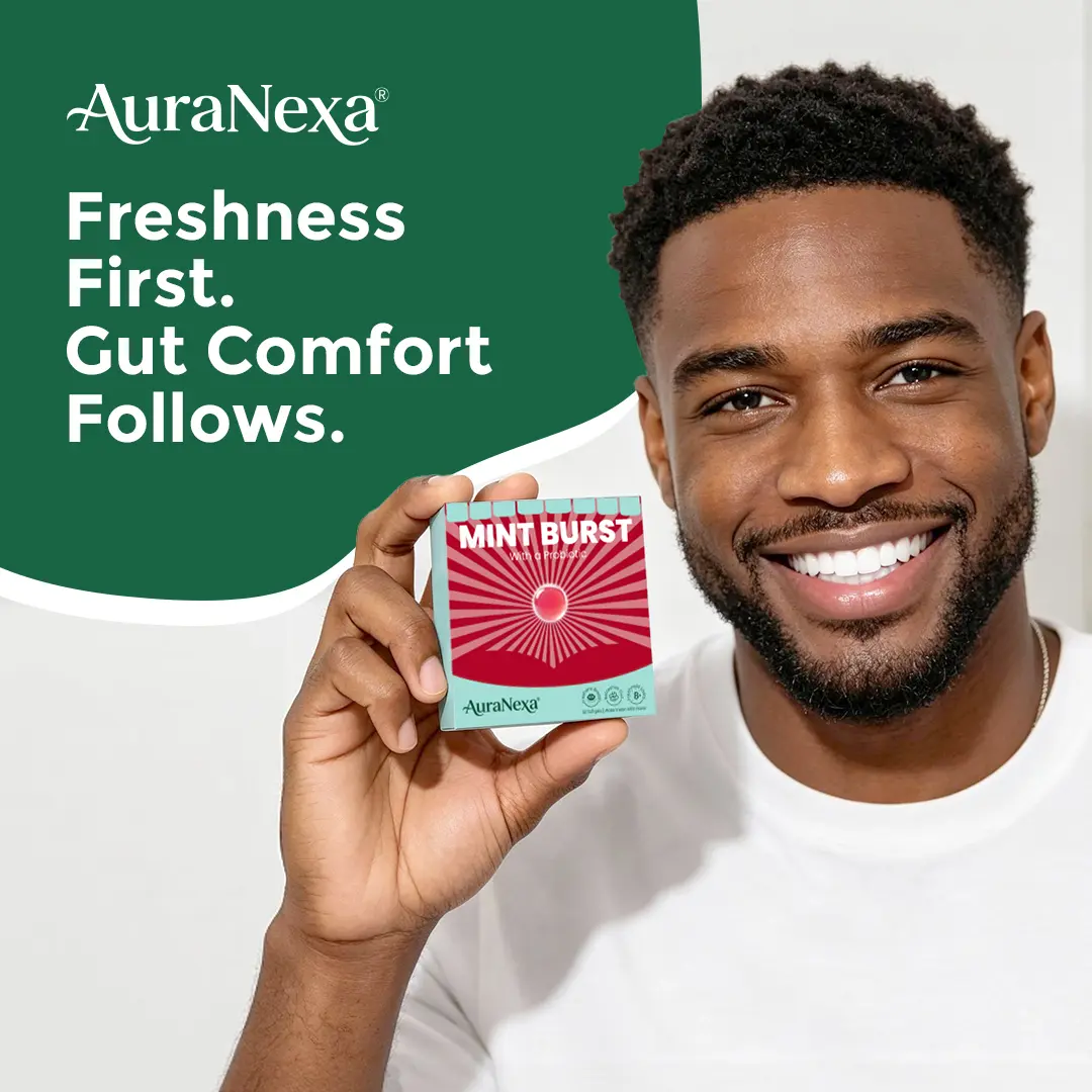 AuraNexa Edible Perfume Candy Watermelon Mint | 0 Sugar & 0 Calories | 8H+ Long Lasting Fresh Breath | 3X Cooling Mint Burst | Multi-Probiotics for Gut Balance & Root-Cause Odor Elimination | The Ultimate Kissing Hack for Couples