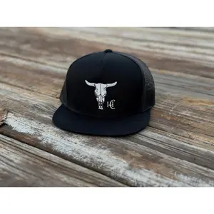 Cow Skull Flat Bill Black