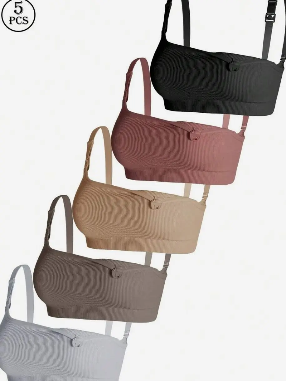 5pk Clip-Down Maternity Nursing Bras - Comfortable & Sexy Pregnancy & Postpartum Bras