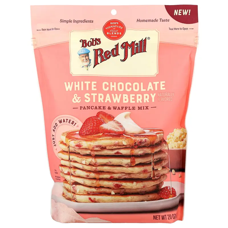 Bob's Red Mill White Chocolate & Strawberry Pancake & Waffle Mix, 20 oz (567 g)
