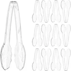 12 pack large plastic serving tongs for buffet plastic serving utensils for hot and cold food disposable serving tongs for parties holidays and gatherings clear
