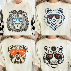 Vintage All Teams Football Sweatshirt, Vintage Football Crewneck Sand Color T-shirts, Sand Color Classic Cotton Football Sweater Crewneck - Sport Graphic Sweatshirt - Unisex Sweatshirt - For Women And For Men - Football Fan Gifts