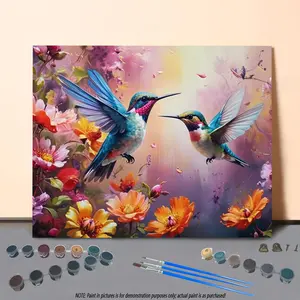 Hummingbird Pattern DIY Painting By Numbers Kit Without Frame, 1 Set DIY Paint By Numbers Kit, Wall Art Decoration for Home Living Room Bedroom