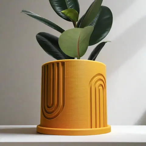 Nordic Rainbow Planter with Drainage and Drip Tray, Multiple Sizes and Colors