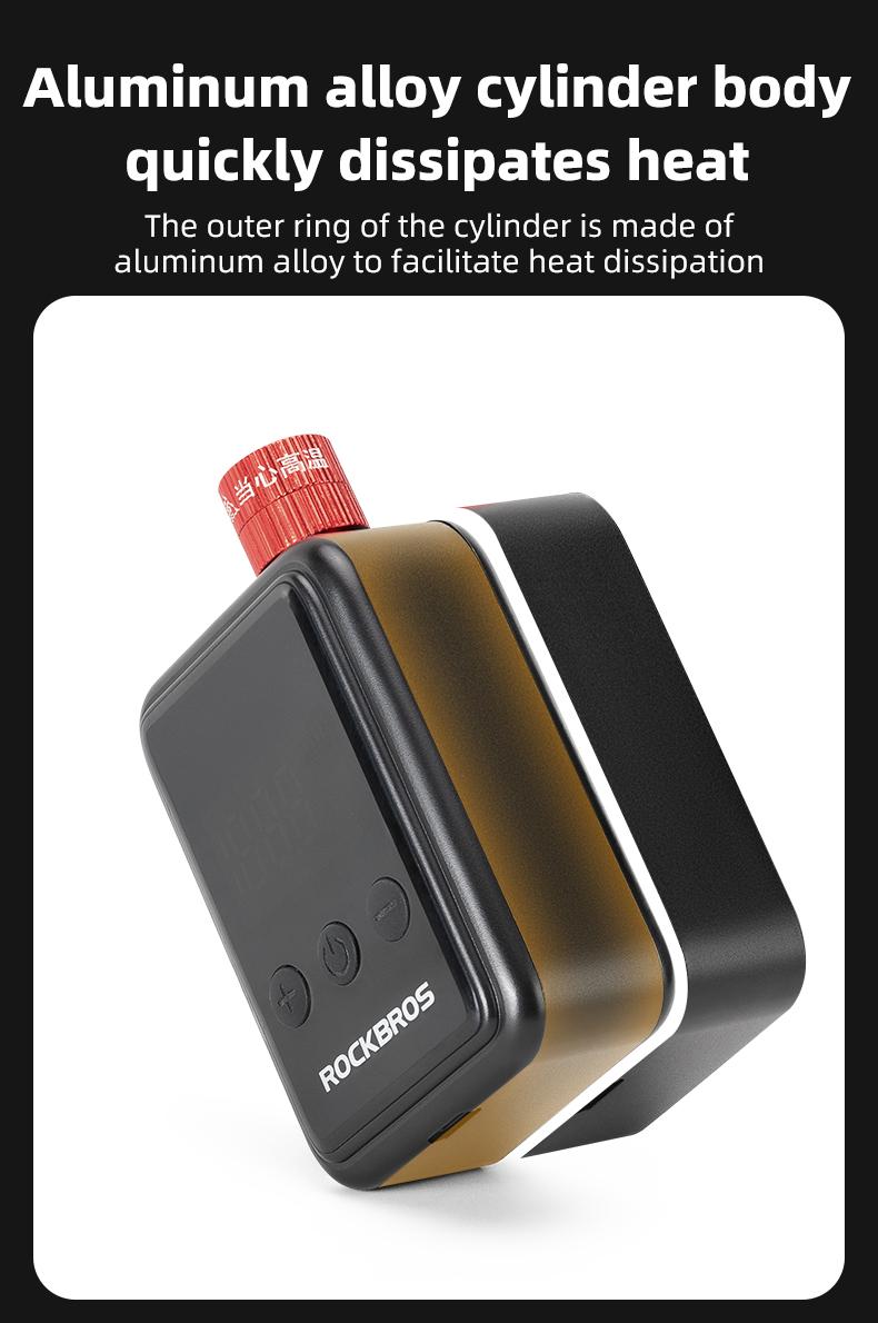 ROCKBROS Mini Bike Pump Electric 150PSI Auto-Shutoff Air Pump with Presta and Schrader Valve